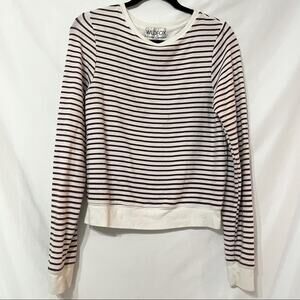 Wildfox Red & White Striped Pullover Sweatshirt Womens XS Crew Neck Long Sleeve